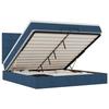 Cadre de lit avec matelas - Maison Exclusive - 200x200cm - Tissu bleu - Rangement sous le lit
