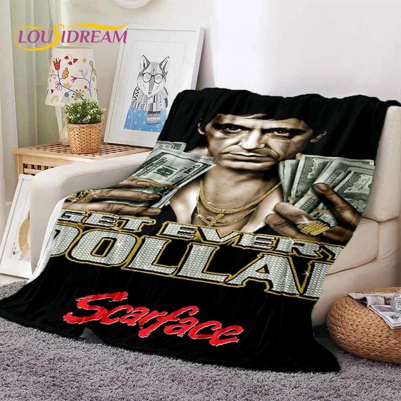 Scarface Tony 3D Printing Movie Soft Flannel Blanket for Beds Bedroom Sofa Picnic,Throw Blanket for Cover Outdoors Leisure Gift