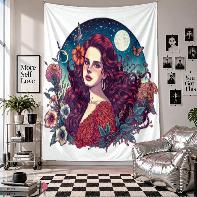 Wandbehang Lana Del Rey Kunst Hängendes Tuch Dekorative Hintergrundabdeckung für Raumdekoration