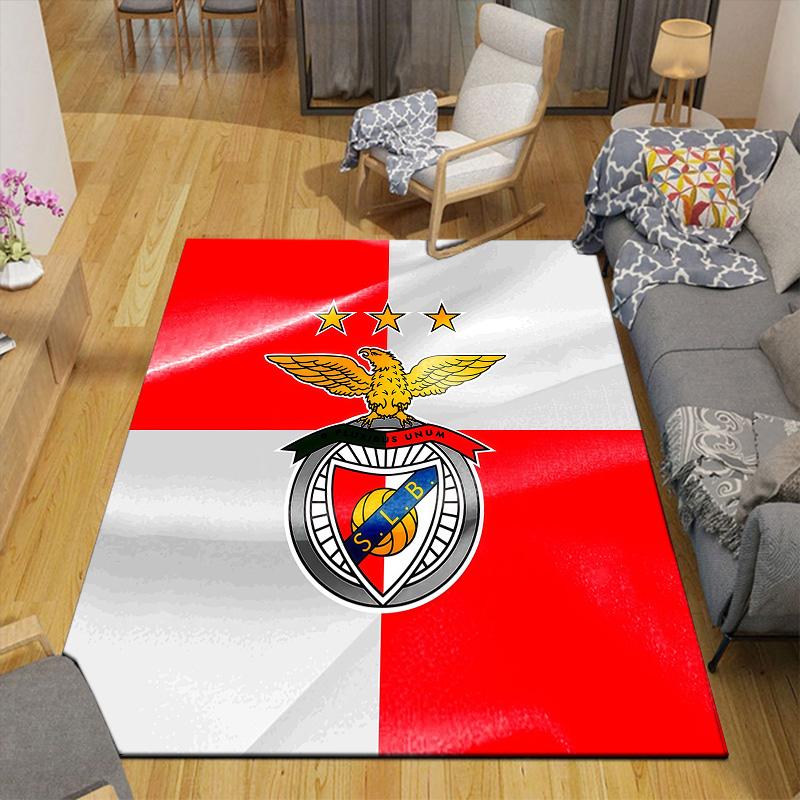 Sport Lisboa e Benfica2 Flannel Pattern Square Carpet,Area Rug,Carpet Rug for Living Room Bedroom Sofa Playroom Decor,Non-slip Floor Mat
