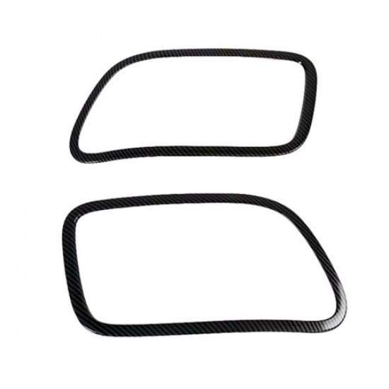 Carbon Fiber Front Headlight Lamp Frame Cover Trim For Hyundai Venue 2019-2024