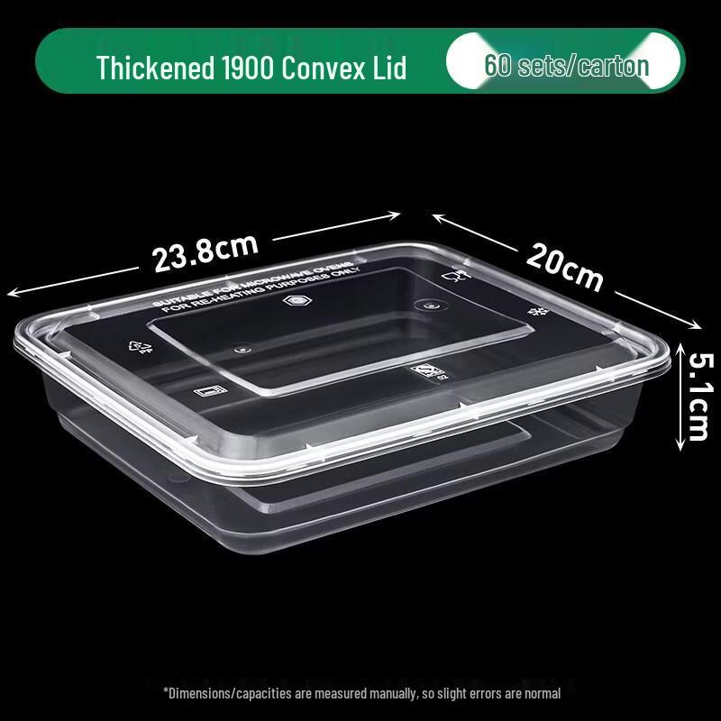 ZLIII Disposable Rectangular Plastic Meal Box