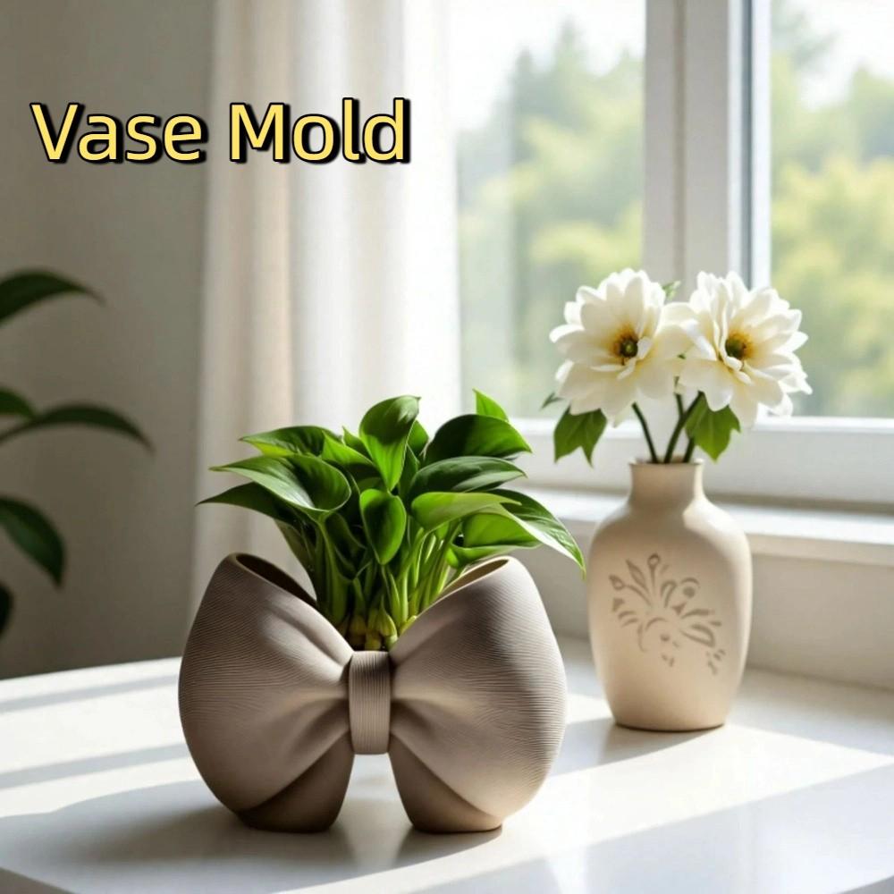 Soft Bow Candle Mold Silicone Aromatherapy Mold Decorative Vase Mold  Gift Making