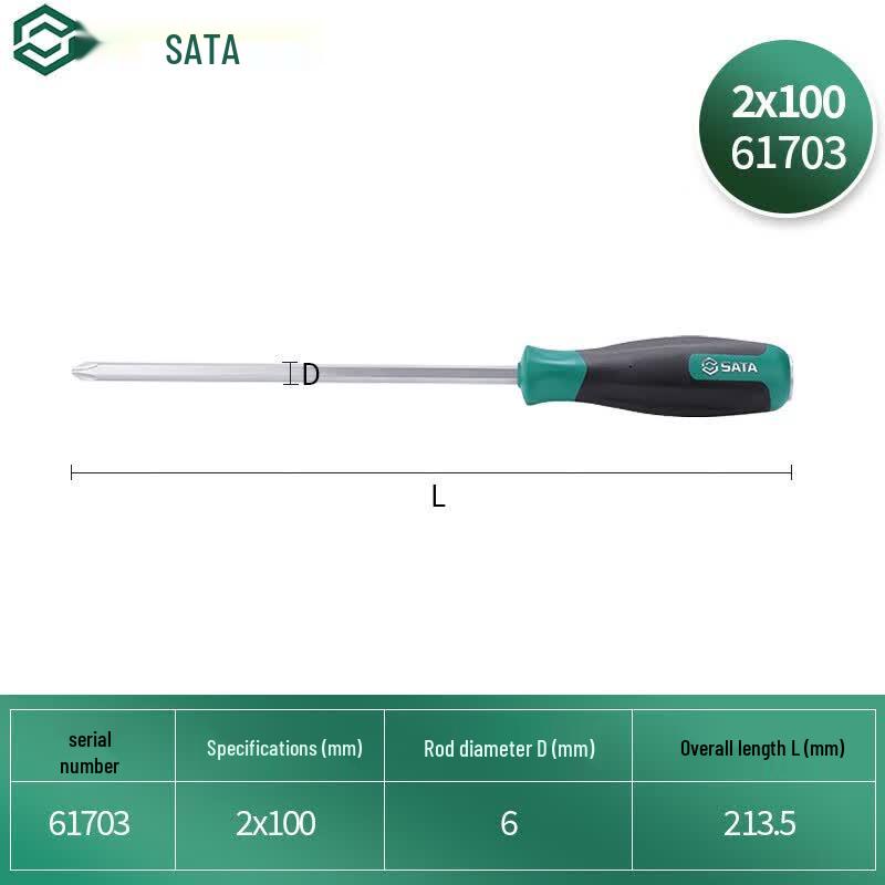 SATA T-Series Phillips Through-Blade Screwdriver