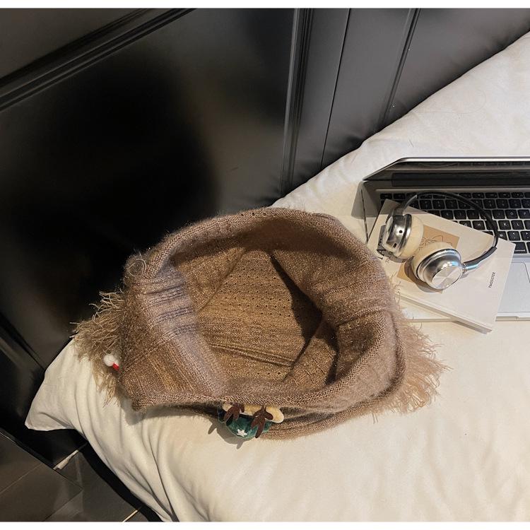 Wolle Gestrickte Retro Cartoon Umhängetasche - Große Kapazität Herbst/Winter Mode für Frauen & Mädchen