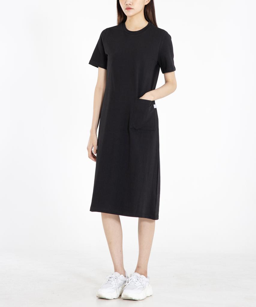 Row To Row Wrd023 Fine Cotton Pocket Dress (Deep Black)