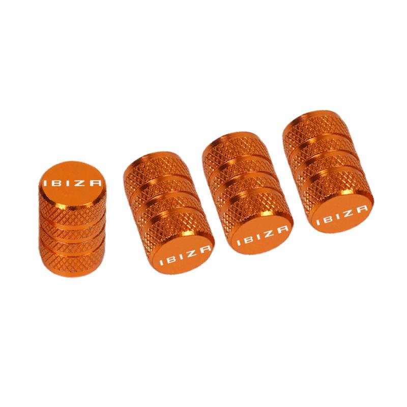 rldf3 4pcs Car CNC Aluminum Tire Valve Air Port Stem Cover Caps For SEAT IBIZA Accessories