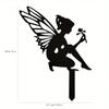 Wrought Iron Fairy Silhouette Statue Outdoor Garden Butterfly Decor Metal Art Lawn Ornament for Home Yard Patio