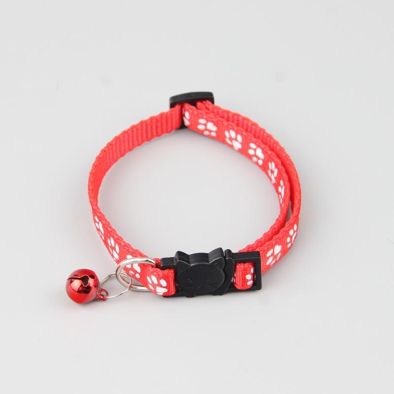2pcs Good Looking Cat Collar, Interesting Cat Head Style, Footprint Pattern Bell Safe Release Practical Convenient Pet Supplies