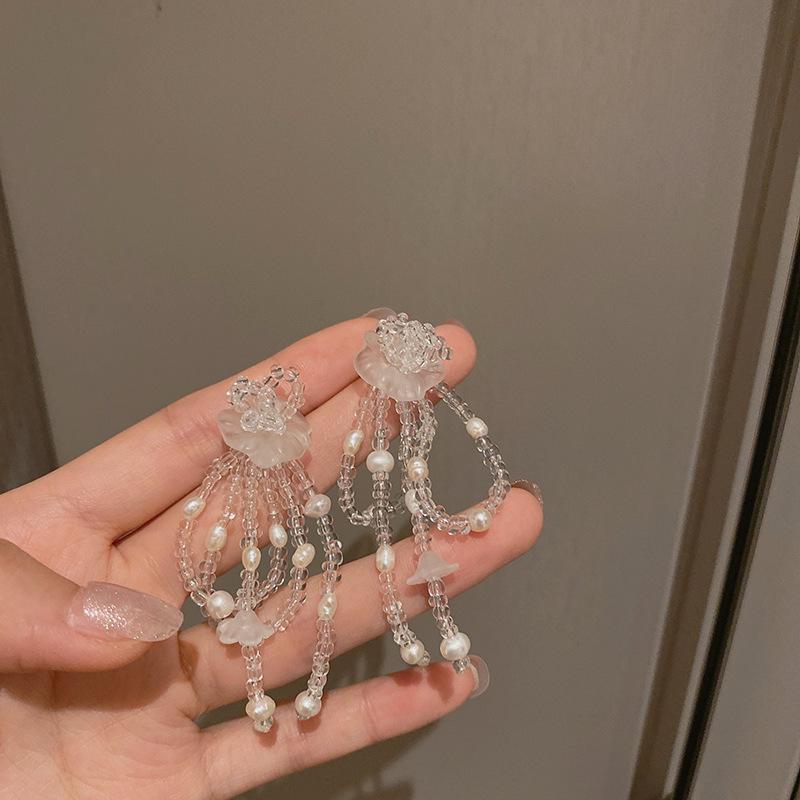 

Серьги-кисточки Atmosphere Silver Needle Flower - Элегантные пусеты для женщин