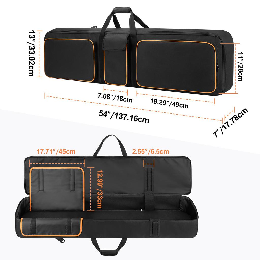 LoDrid Keyboard Case 88 Keys Soft Keyboard Bag Electronic Piano Case with 6 Mats Anti-Slip