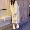 Mink Velvet Knee-Length Sweater Cardigan for Women - Autumn Winter Loose Knit Style
