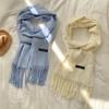 Scarf women's winter high-end sense new imitation cashmere solid color versatile warm fringed shawl scarf