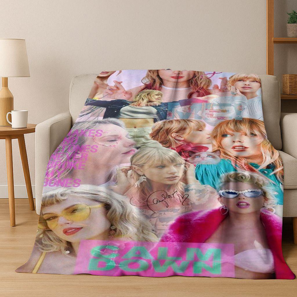 Mode T-Taylor T-Swizzle Sänger Star Flanelldecke Weiche Warme Überwurfdecke für Bett Schlafzimmer Wohnzimmer Reise Picknick Geschenk