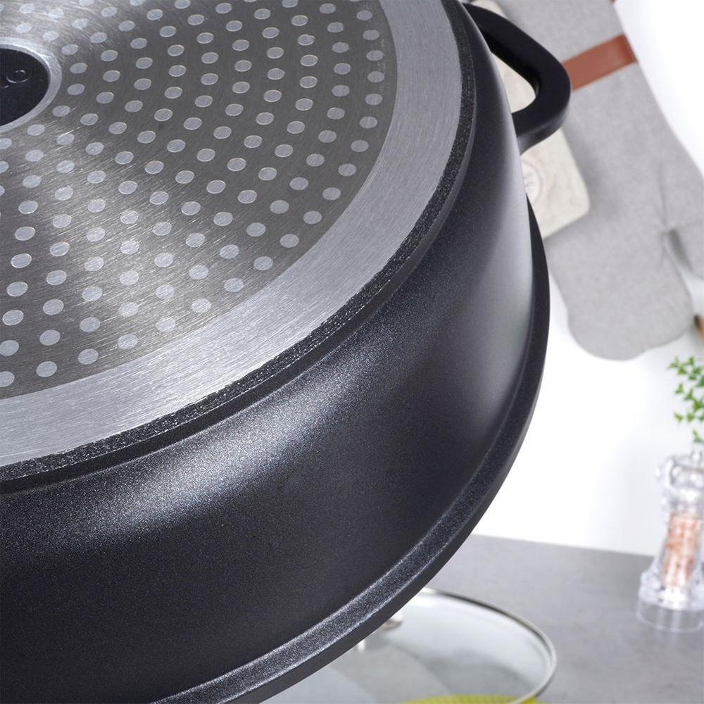 Orion GRANDE 24 cm Gusseisen-Pfanne mit Deckel und Granit-Antihaftbeschichtung (2,5 l)