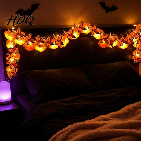 Holiday Party Lighting Marigold Flower String Lights Artificial Cempasuchil Decorative Lamps Halloween Floral Lights Warm LED Decoration for