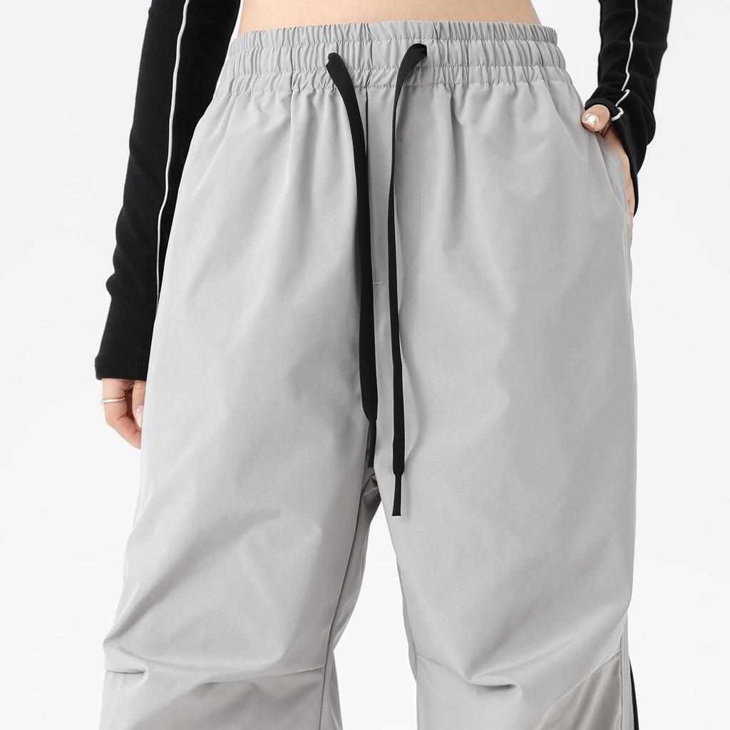 Ladies' Fashion Solid Color High Waist Pocket Drawstring Pants