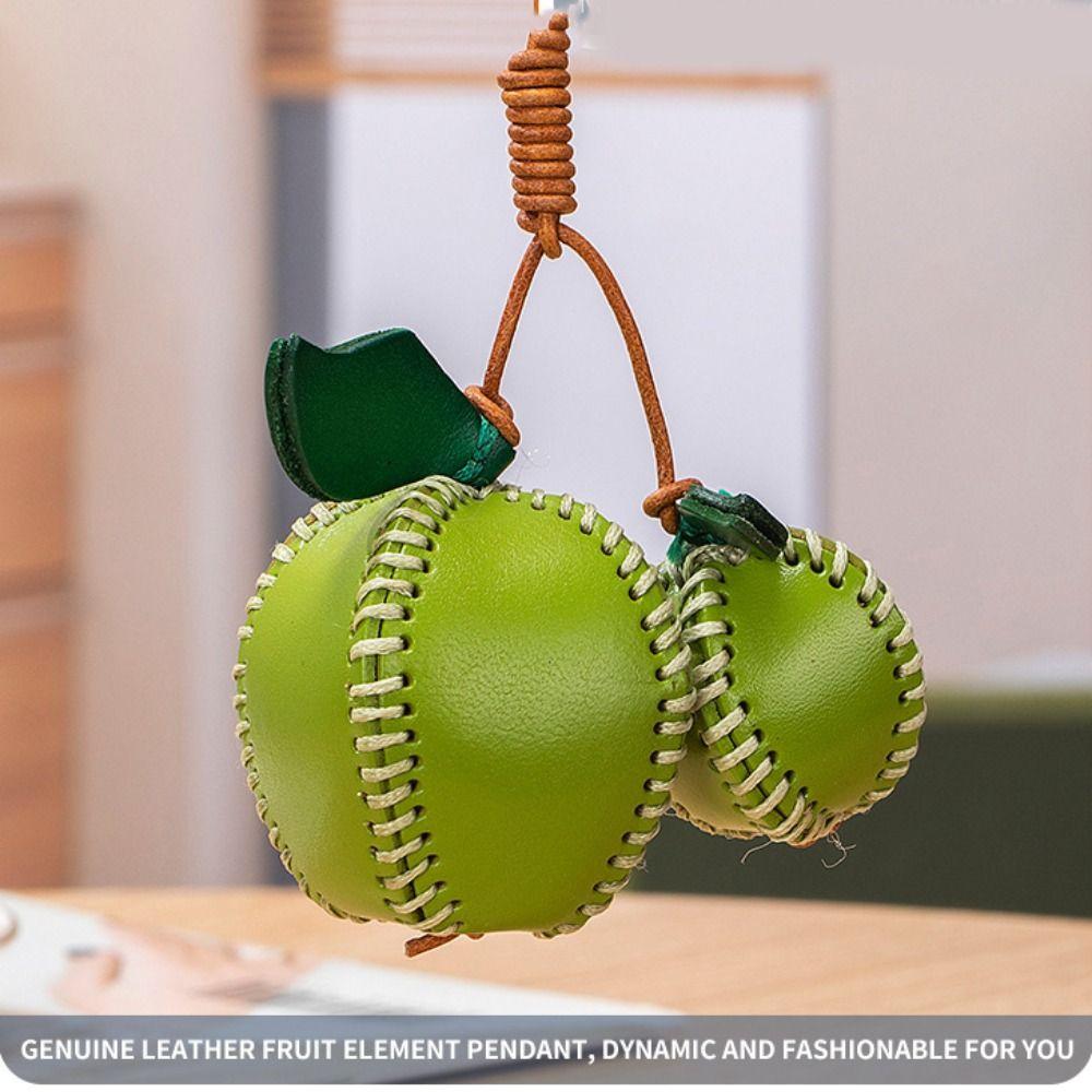 Birnenfrucht Anhänger Aufhänger Taschenanhänger Mehrfarbiges Leder Schlüsselanhänger Autozubehör