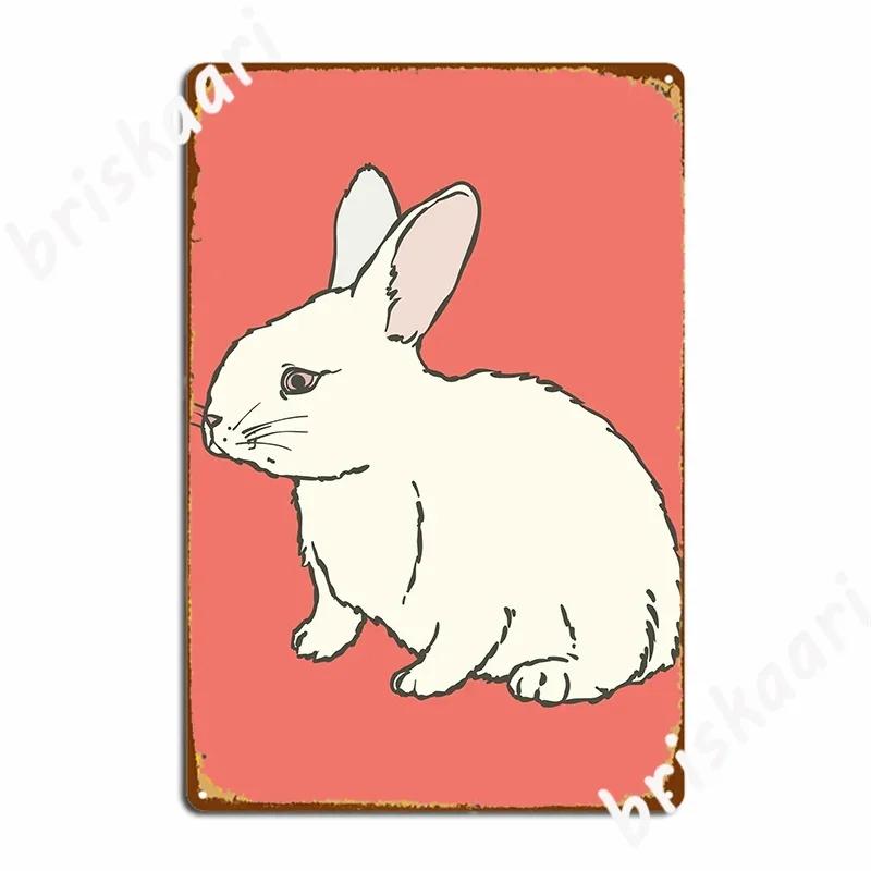 White Rabit Poster Metal Sign Create Printing Cinema Decoration Plaques Tin Sign Poster 20X30CM