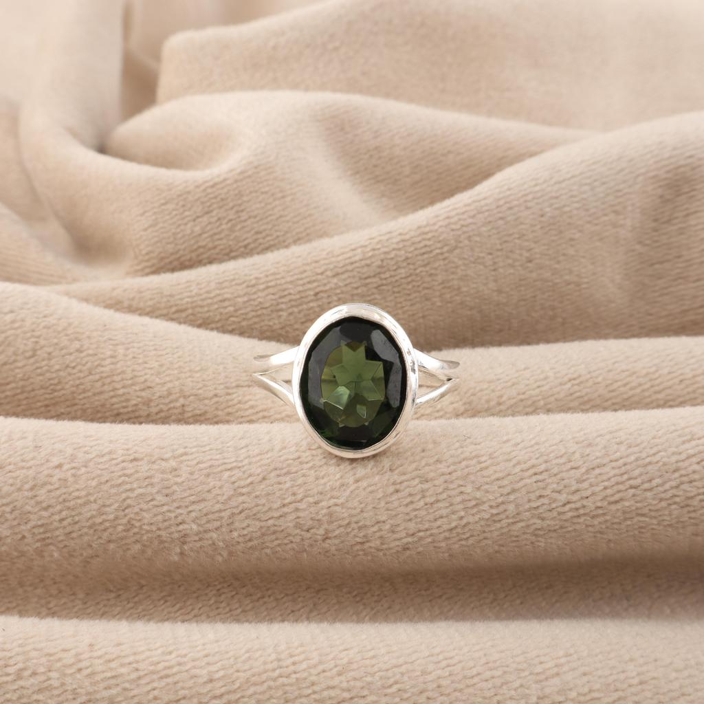 Grüner Turmal Edelstein 925 Sterling Silber Handgefertigter Schmuck Oval geschliffener Ring Kostbares Geschenk für Sie RR-80-11