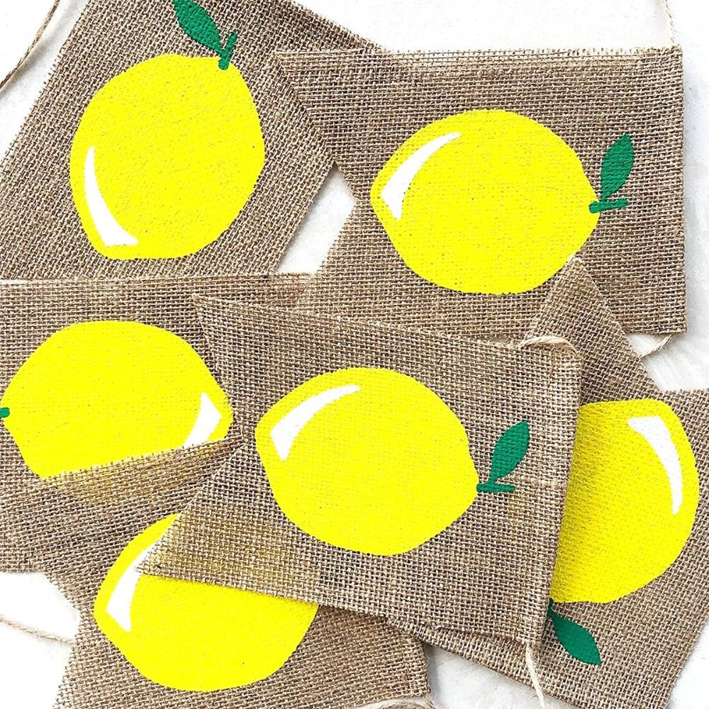 Baby Shower Backdrop Hanging Summer Lemon Bunting Garland Flag Layout Banner Party Decoration