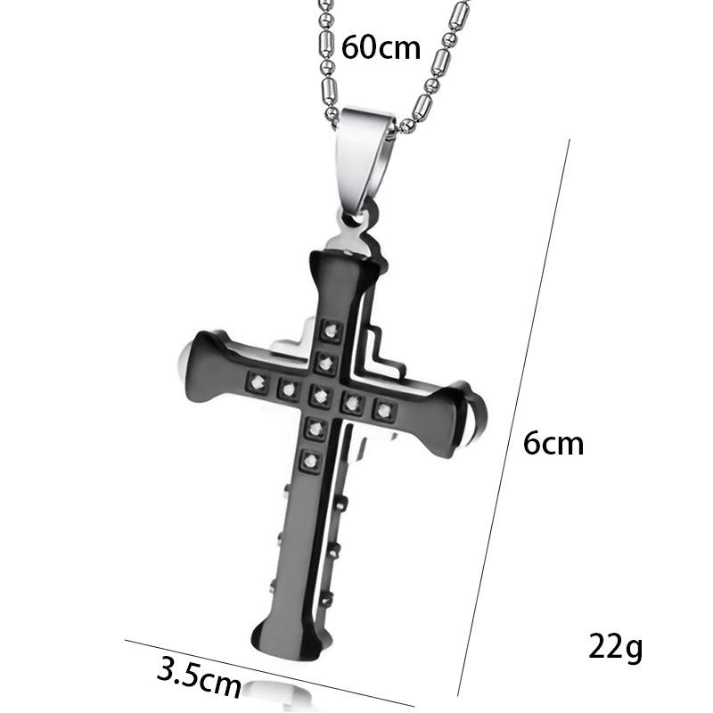 New Dark Knight Men's Necklace Jewelry Diamond Cross Pendant Necklace