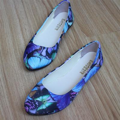 Women's Summer Flat Shoes Plus Size Butterfly Printing Shoes