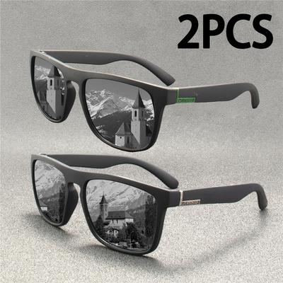 2 SZT Modne Okulary Przeciwsłoneczne Męskie Luksusowa Marka Projektant Vintage Outdoorowe do Jazdy Okulary Słoneczne Męskie Gogle Cień Oculos