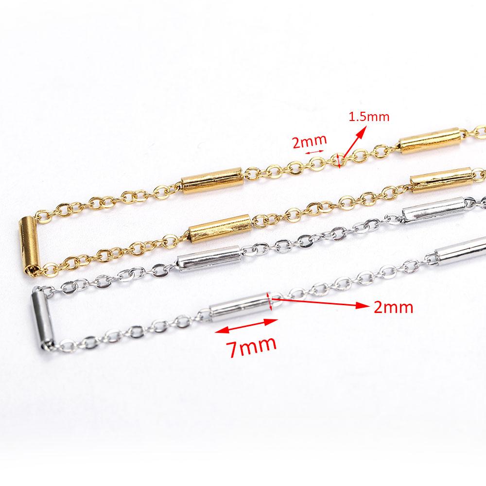 10meters/roll Tube Gold Stainless Steel Chain Necklace Chain Accessories for Bracelets Jewelry Making Components Handmade DIY