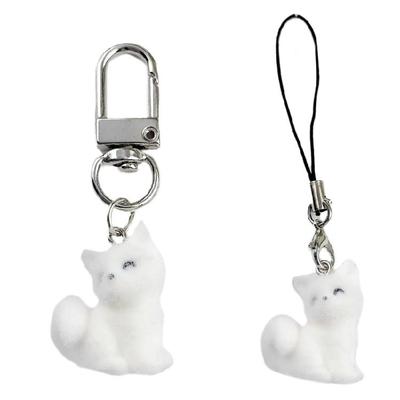 Soft Feel Cartoon Foxes Keychain Unique Bag Pendant Small Foxes Phone Pendant Resin Texture Suitable for Easy Carrying