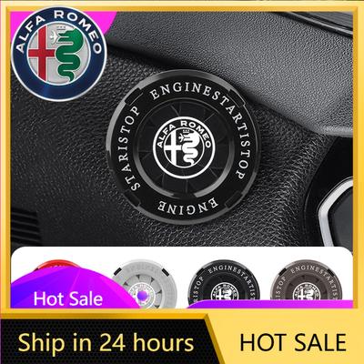 Naklejki Samochodowe Do Alfa Romeo Metalowa Osłona Ochronna Przycisku Startowego Samochodu Do Alfa Romeo Giulietta Mito 159 Giulia Stelvio 156 147 Ton