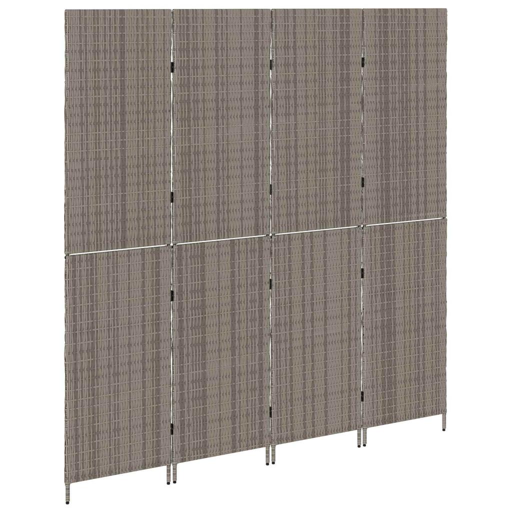 Room Divider Gray 195 X 180 Cm Poly Rattan