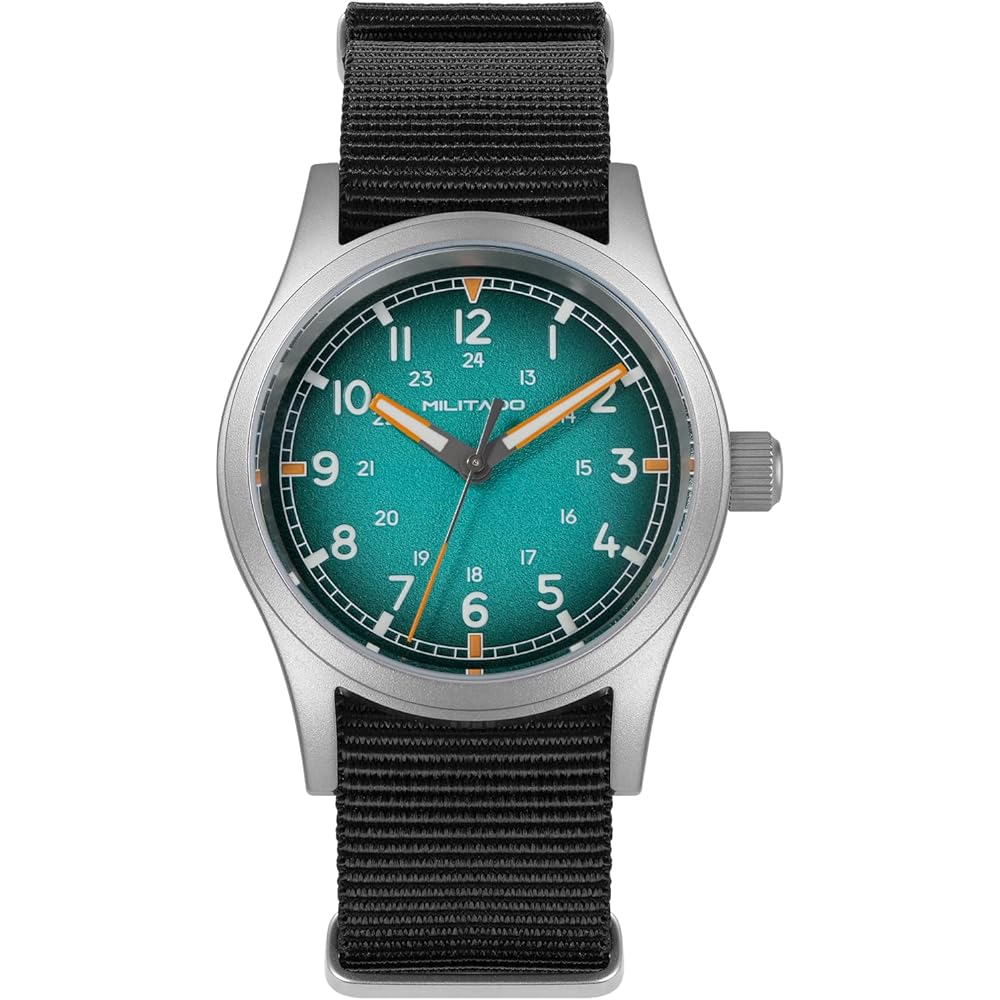 Militado ML05 Quartz Watch 38mm Blue Dial Dome Sapphire Crystal 100M Water Resistant Men s Retro Sweep Watch