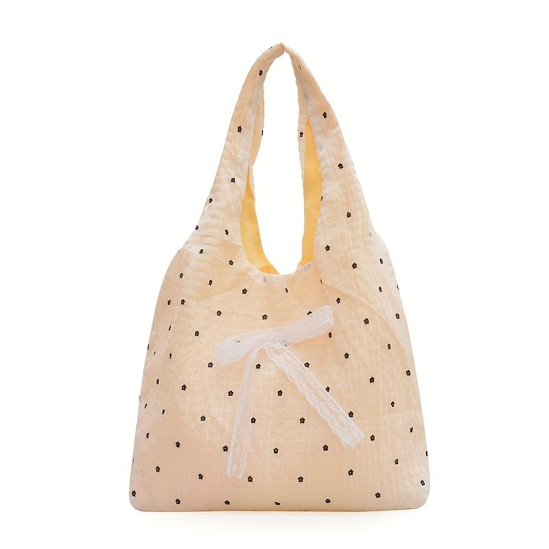 

Vintage-Inspired Red Polka Dot Tote Bag with Golden Handles Fixed Shoulder Straps, Polyester Lining, Ideal for Casual & Occasional Use Tote Bag бежевый