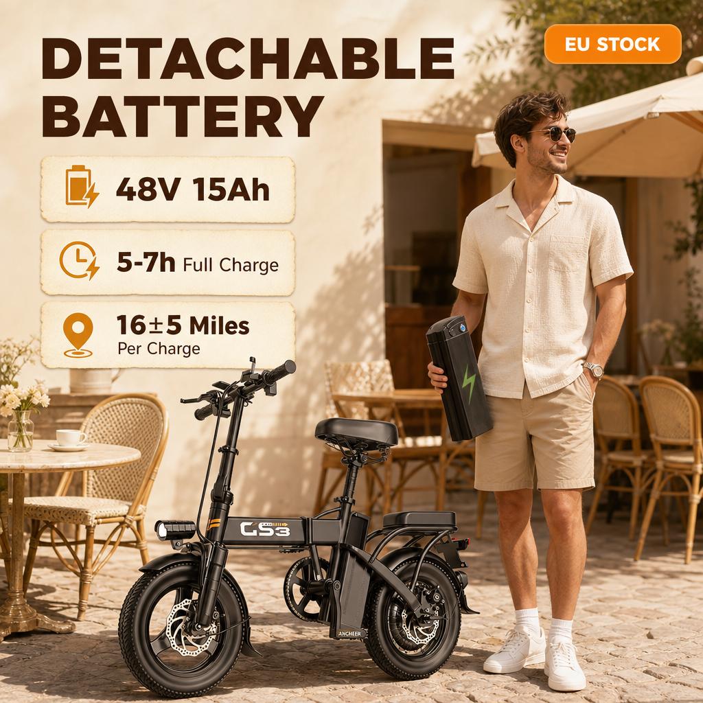 Daily Commute Electric Bicycle GS3 14 Inch Foldable E Bike 48V 15Ah 250W Motor for Urban Adult Riders