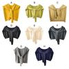 Women Winter Solid Color Hiking Shawl Banquet Casual Style Neckerchief Ladies Breathable Cloak Female Poncho Birthday Gift