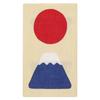 Hamamonyo Tenugui Japanese Flag and Fuji Beige Design,
