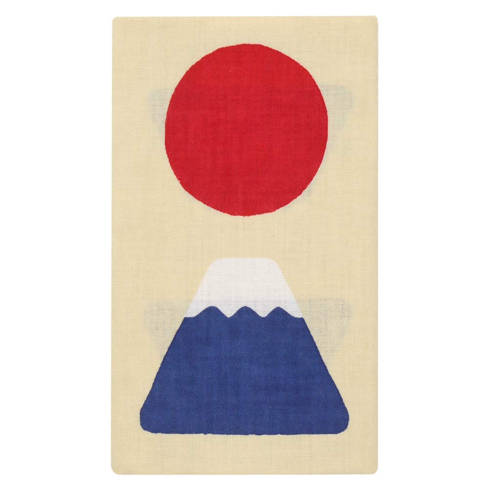 

Hamamonyo Tenugui Japanese Flag and Fuji Beige Design,