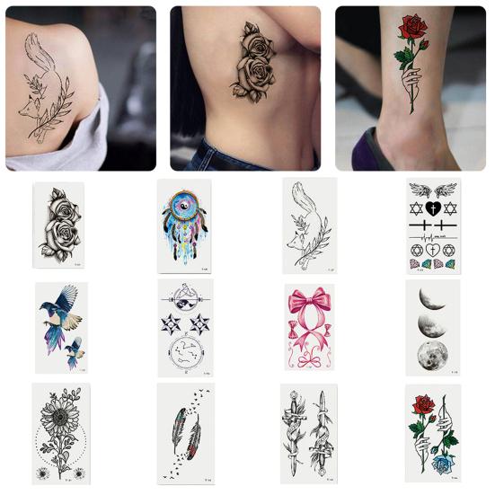 1 feuille d'autocollants de tatouage 3D longue durée sans odeur pour l'épaule