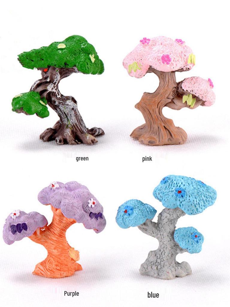 Decorative Miniature Trees & Succulents for Landscaping: Mini Fruit, Willow, Golden Leaf Trees, Moss Micro Landscape DIY Materials