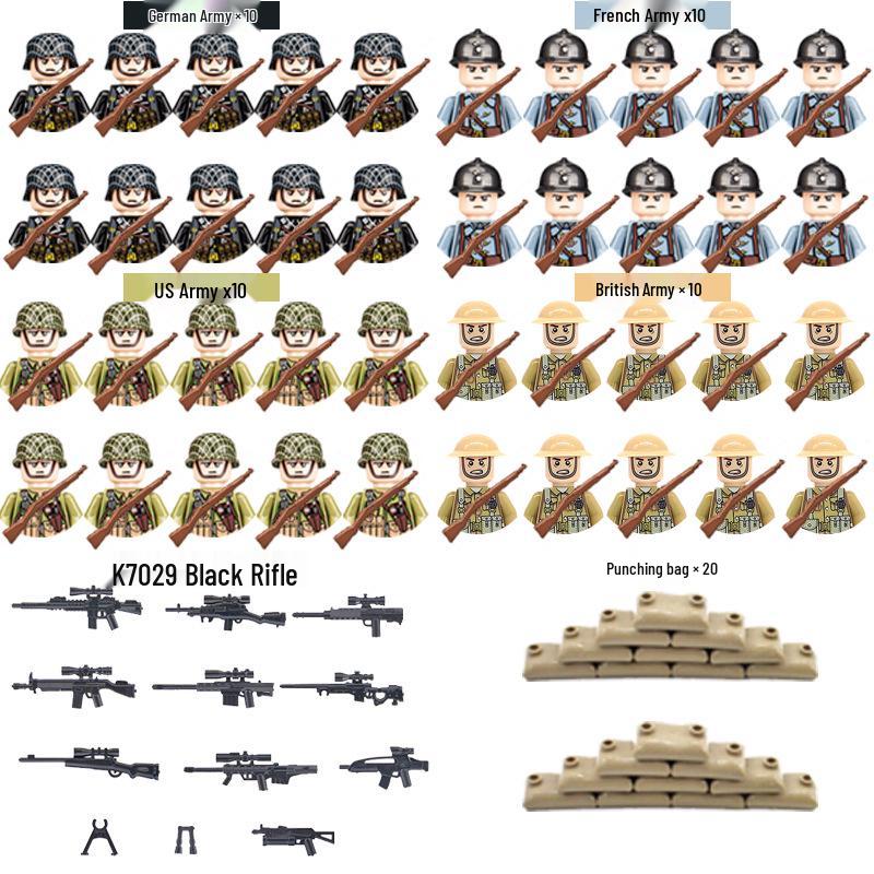 WWII Military Building Block Figures - Children s Assembly Toys