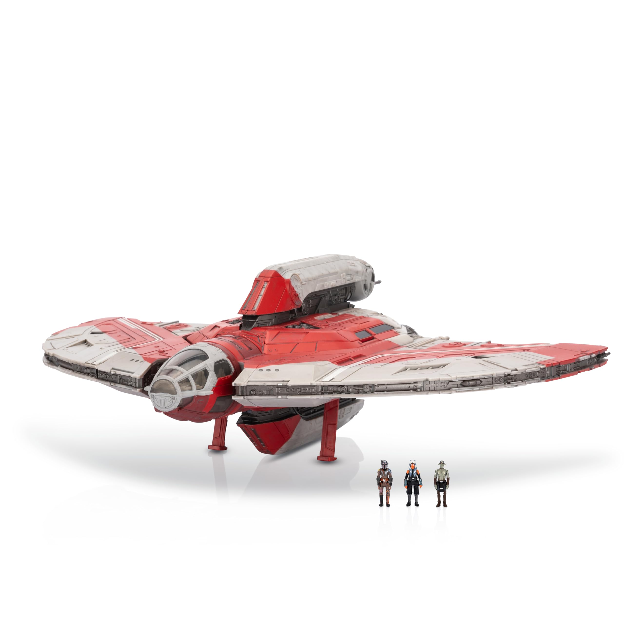 

Star Wars Micro Galaxy Squadrons Ahsoka Jedi Shuttle vehicle with rotor blades and three microfigure Tano s T-6 - 13-inch 1-inch accessories.