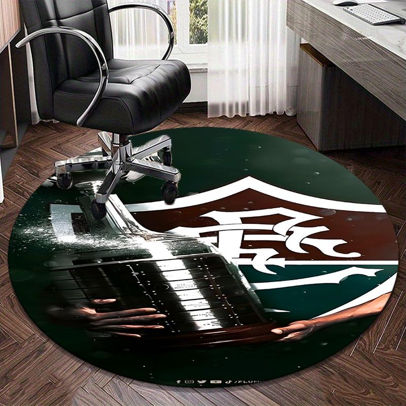 1PC round rug Flumi-nense Football Club Printed Round Area Rug ,Rug For Home Office, Round Chair Rug, Decorative Carpet Fan gifts Christmas gift
