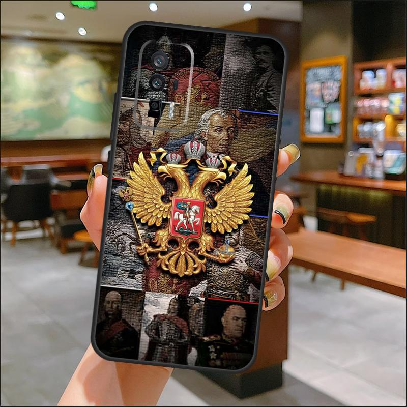 Russia Flag National Emblem Case For Xiaomi 14T Pro 13T 11T 12T 13 14 15 Ultra POCO X7 Pro X3 X5 X6 M6 F5 F6 Pro Cover