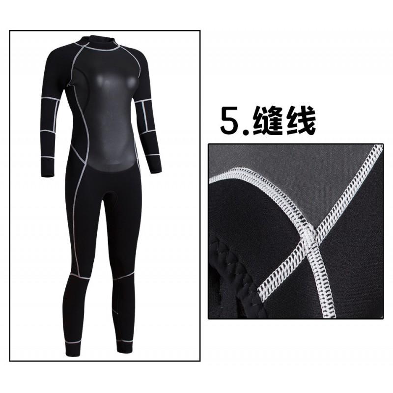 Womens 3mm Full Bodysuit Wetsuit Snorkeling Diving Swimming Summer Winter Spring Fall Ultra Stretch Warm Water Sport