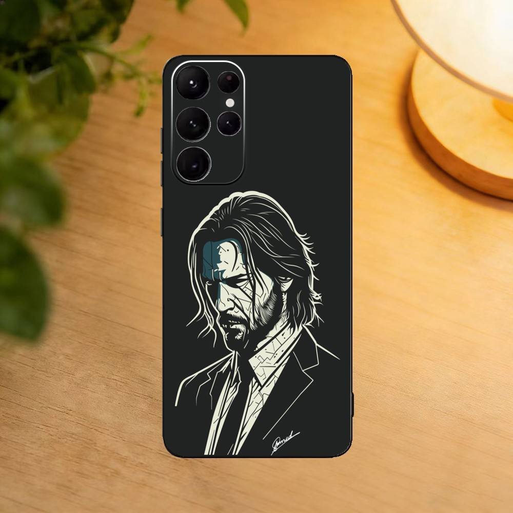 

K-Keanu R-Reeves John Wick phone Case For Samsung S25,24,21,22,23,30,Ultra,20,Plus,Fe,Lite,Note Soft Black Cover Samsung S21