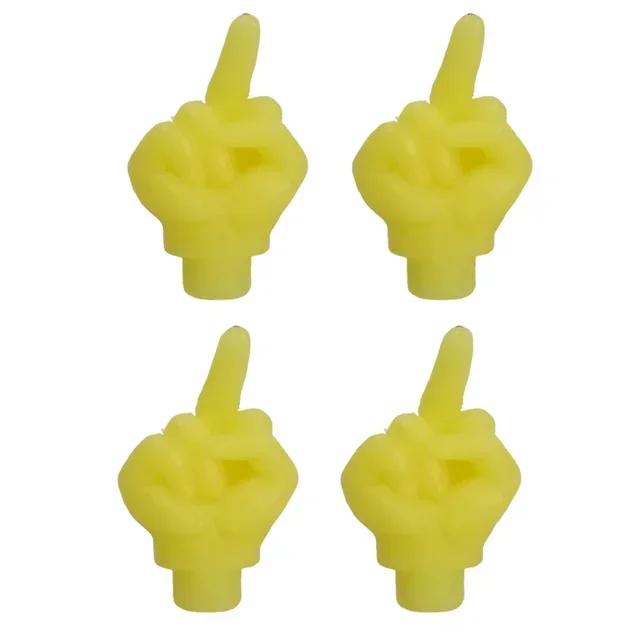 Personality Decor Car Middle Finger Styling Tire Valve Cap Wheel Nozzle Dustproof Waterproof Tyre Valve Stem Caps Accessories