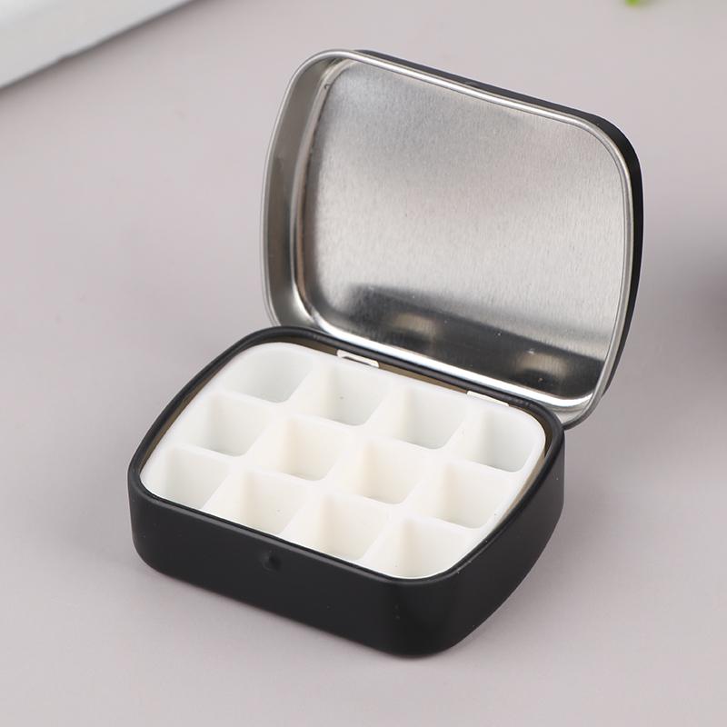 Portable Empty Watercolor Tin Box 12/24 Grids Mini Watercolor Paint Palette Travel Painting Paint Tray Art Supplies