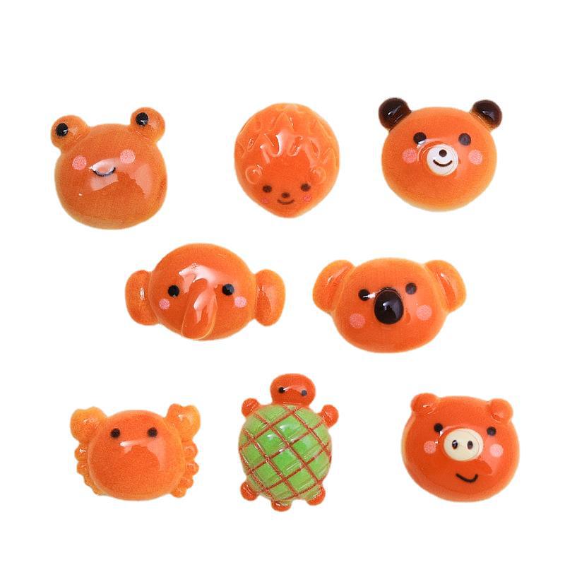 Creative Cartoon Elephant Bread Resin Accessories for DIY Ornaments, Hair Clips, and Shoe Decorations
