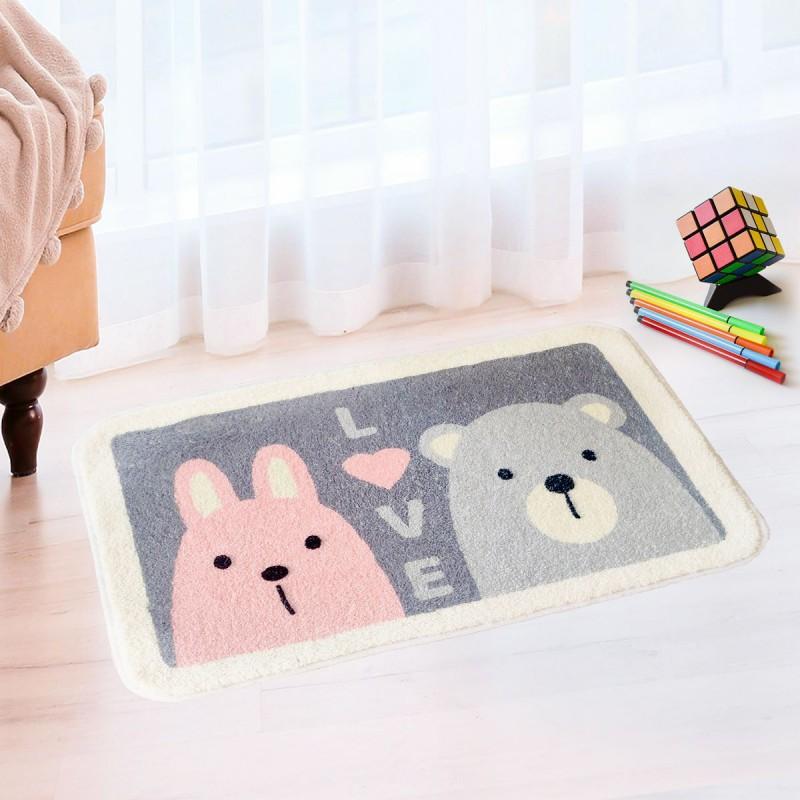 Absorbent Bath Mat Non-Slip Floor Rug Bathroom Kitchen Bedroom Entrance Soft Plush Carpet Cartoon Design